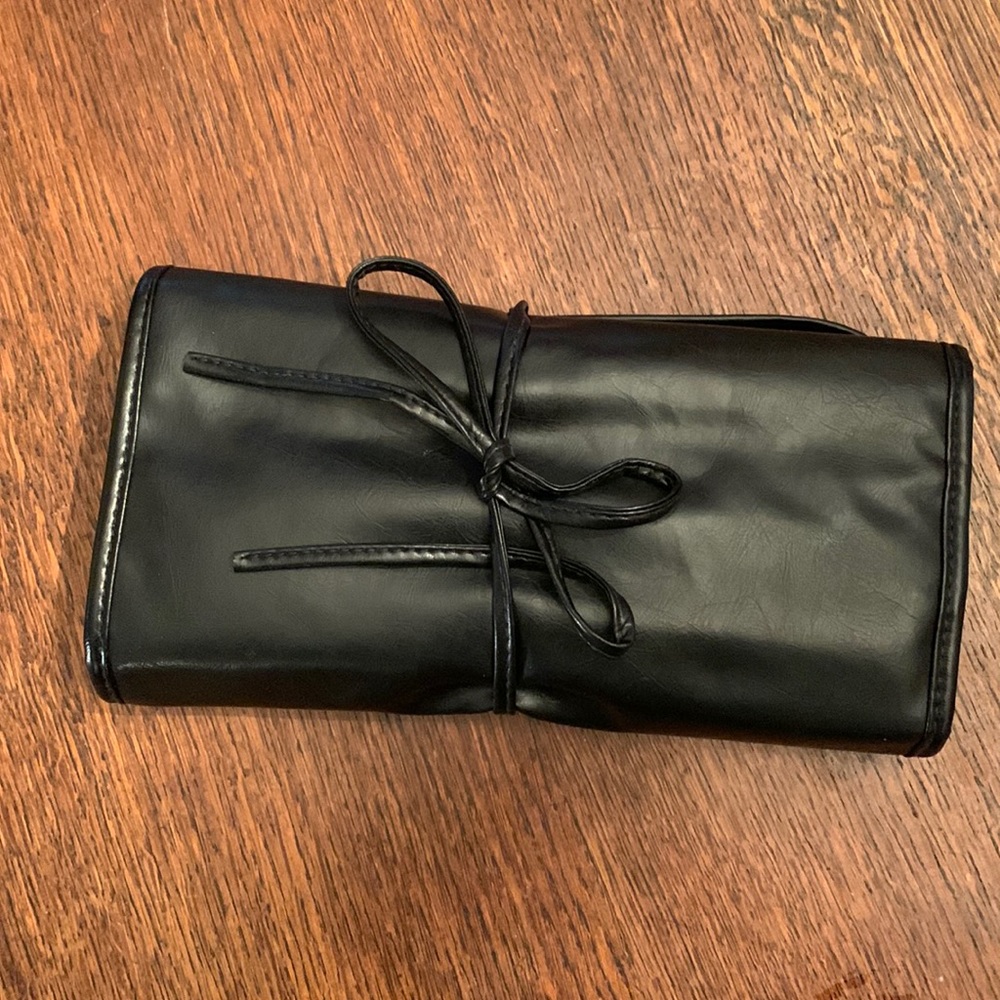 Makeup Brushes in Faux Leather Roll